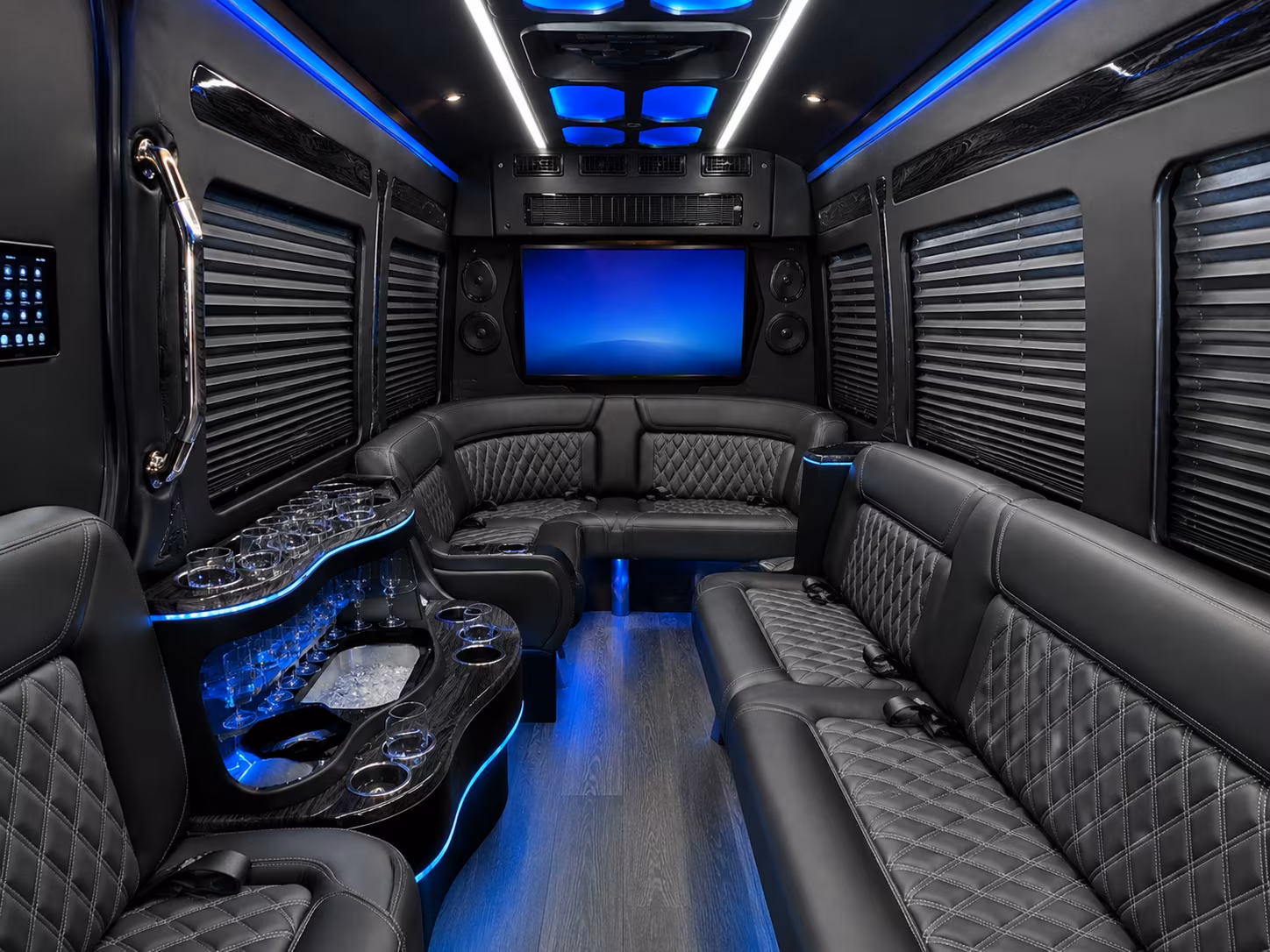 yuma 40 passenger party bus inside