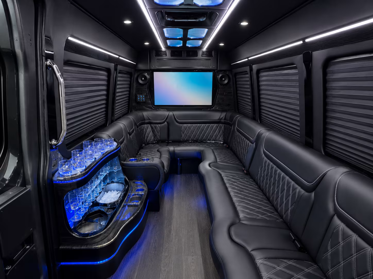 yuma 40 passenger party bus interior